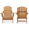 Casafield Oversized Folding Adirondack Chair, Set of 2 Cedar Wood Outdoor Fire Pit Lounge Chairs for Patio, Deck, Yard, Lawn and Garden Seating, Partially Pre-Assembled - Natural